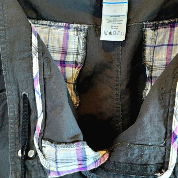 Columbia Mini Skirt Womens Size 10 Plaid Inset Zip Fly Gray Hiking Cargo Pockets - Picture 6 of 14